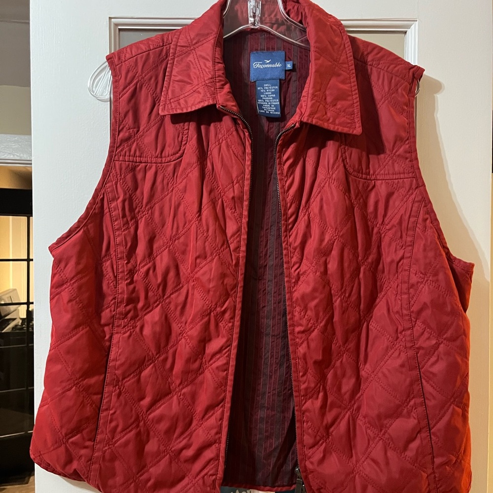 Faconnable Rich Red Quilted Vest